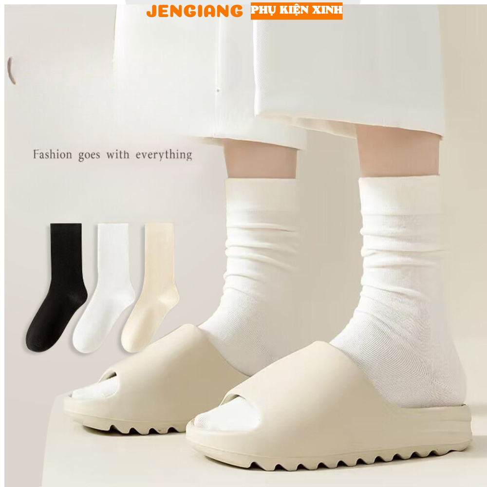 Tất vớ màu trơn phong cách ulzzang Hàn quốc basic đơn giản dành cho nữ K58 | BigBuy360 - bigbuy360.vn