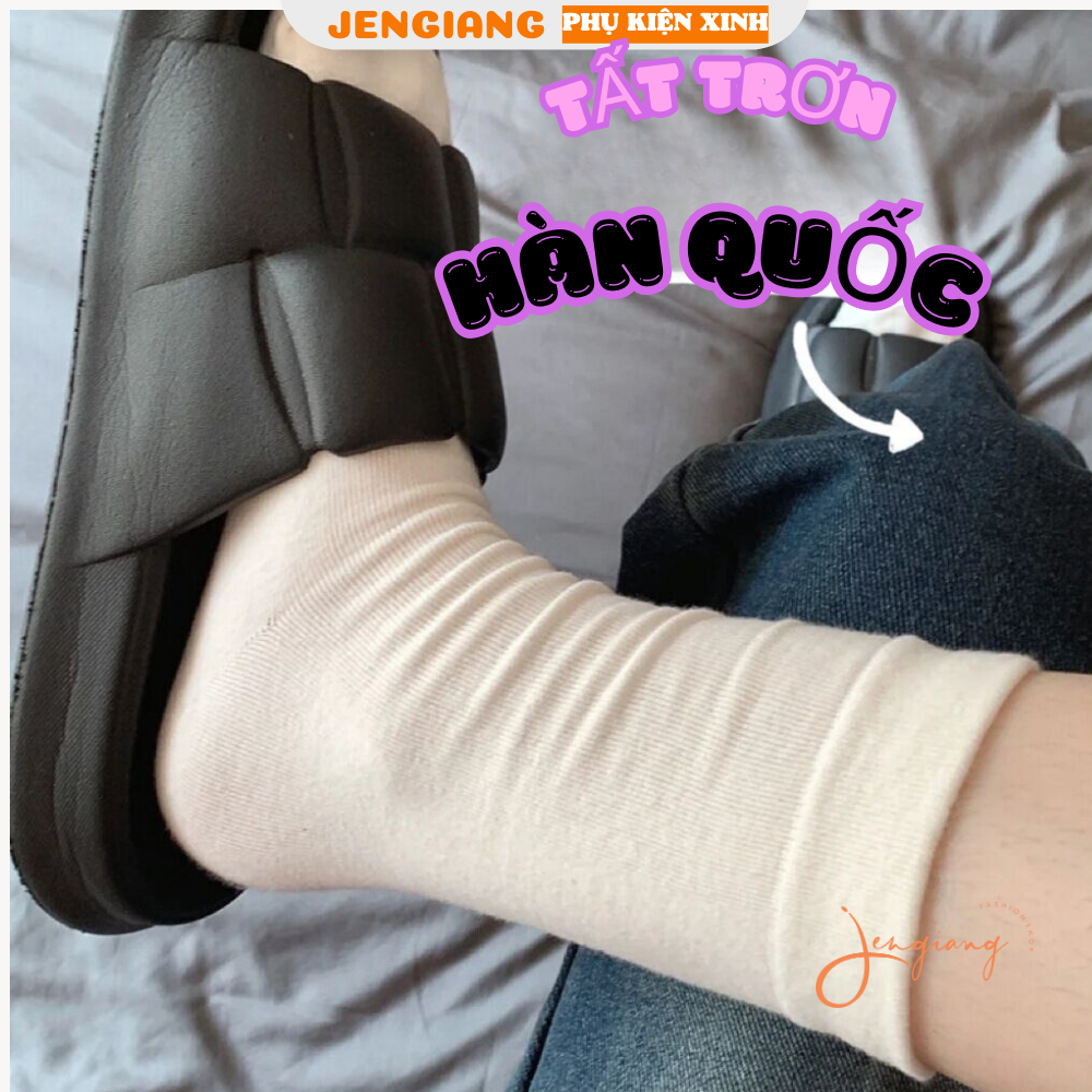 Tất vớ màu trơn phong cách ulzzang Hàn quốc basic đơn giản dành cho nữ K58 | BigBuy360 - bigbuy360.vn