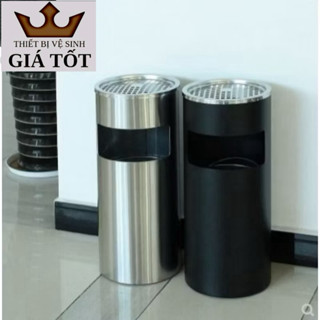 Thùng rác inox g.ạt t.àn tròn cao cấp hàng loại 1 - Hàng chất lượng chính hãng