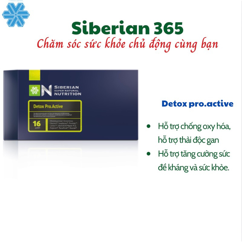 [ Siêu giải độc ] Siberian Super Natural Nutrition. Detox Pro.Active  giúp chống oxy hóa, giải độc g