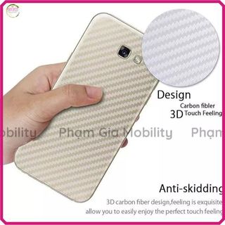 Miếng dán skin carbon mặt lưng Samsung J6 plus