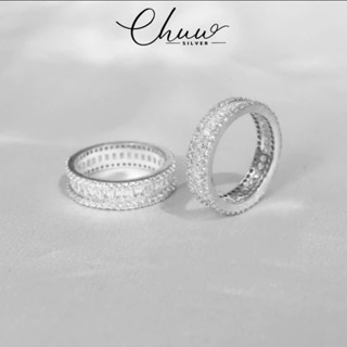 Nhẫn bạc full đá nam nữ đeo được CHUU SILVER bạc thật