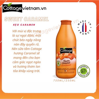 [Chai lớn 750ml]- Sữa tắm Cottage chính hãng của Pháp, Hương hoa Violet & Hương kẹo Caramel