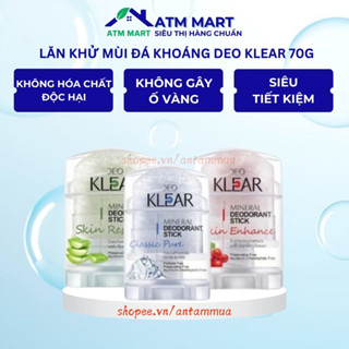 Lăn Nách Đá Khoáng DEO KLEAR 70g Thái Lan Ngăn Mùi Không Ố Vàng - ATM Mart Siêu Thị Hàng Chuẩn