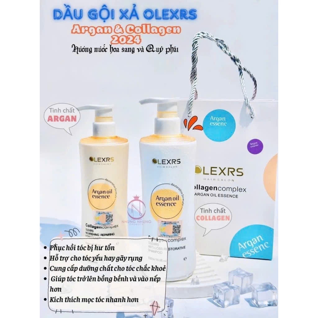 Dầu Gội Xả Olexrs Màu Cam Mẫu Mới 2024 500ml-960ml Phục Hồi Tóc Khô Xơ Hư Tổn, Hương Nước Hoa