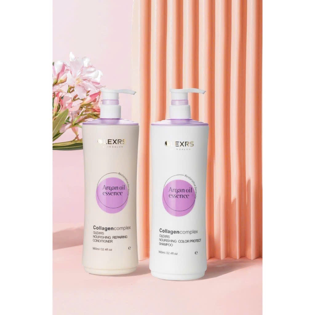 Dầu Gội Xả Olexrs Màu Tím Mẫu Mới 2024 500ml-960ml Phục Hồi Tóc Khô Xơ Hư Tổn, Giữ Màu Tóc, Hương Nước Hoa