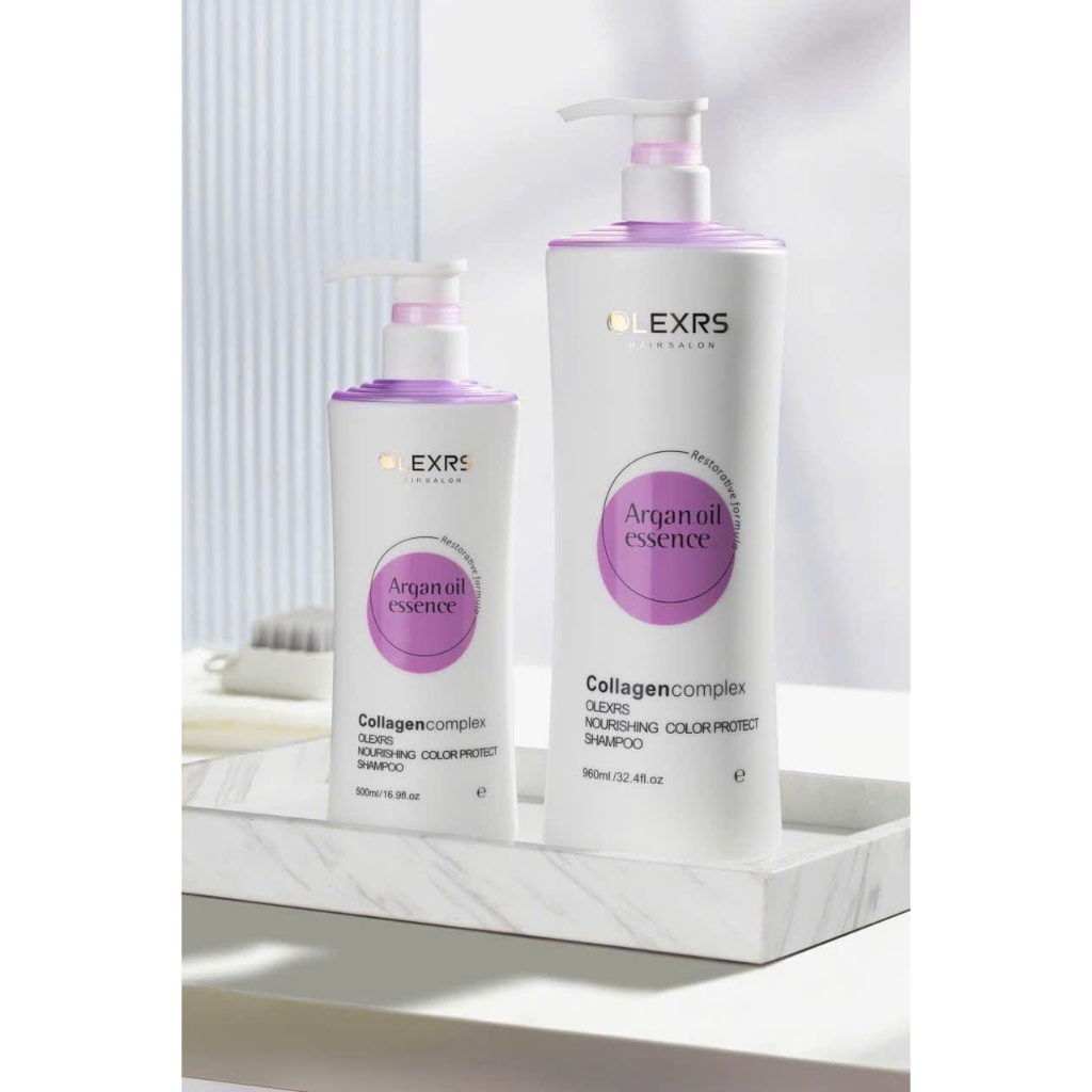 Dầu Gội Xả Olexrs Màu Tím Mẫu Mới 2024 500ml-960ml Phục Hồi Tóc Khô Xơ Hư Tổn, Giữ Màu Tóc, Hương Nước Hoa