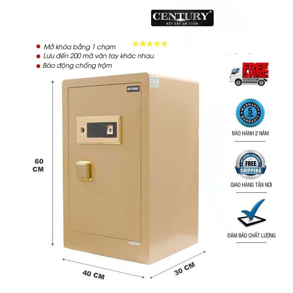 Két Sắt Century Aifeibao Thông Minh Nhập Khẩu HK-M/D-45-Bl Vân Tay Điện Tử Cao Cấp