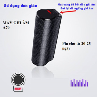  Máy ghi âm mini chuyên nghiệp  lọc âm V70S pin 20-25 ngày có nam châm. Chip thế hệ mới 2024 