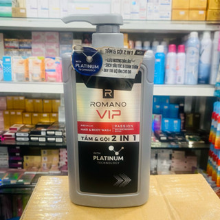 Dầu tắm gội Romano Vip Passion 2 in 1, sữa tắm gội nước hoa nam cao cấp 2 trong 1 650g