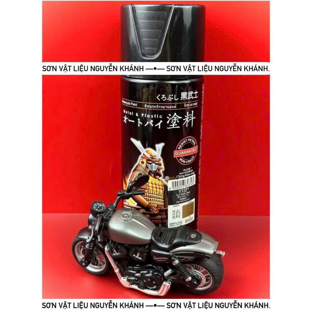Y137-Sơn xịt samurai màu xám bạc s.c