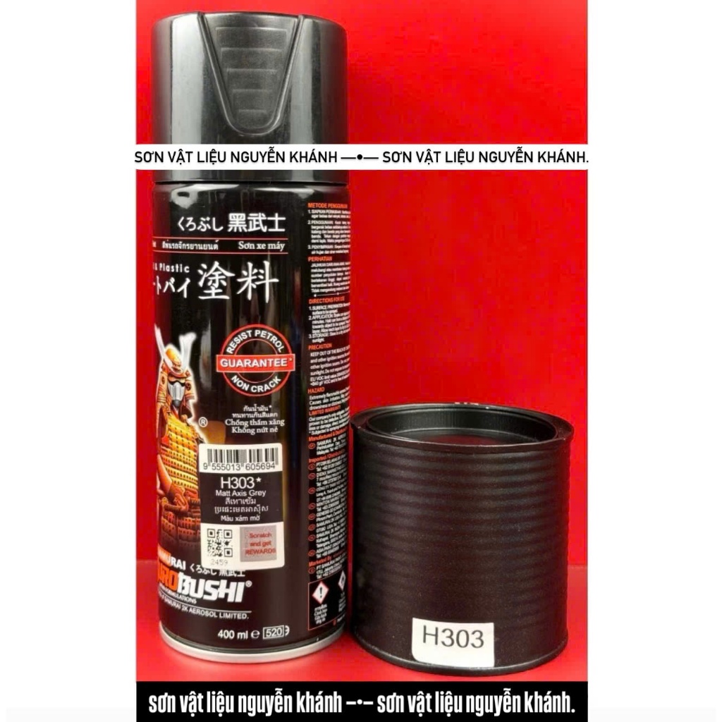 H303-sơn xịt samurai màu xám mờ
