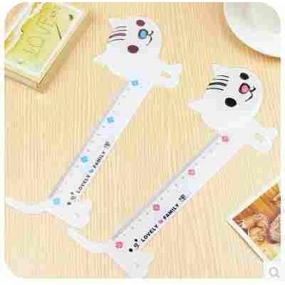 Thước kẻ mèo cute đáng yêu chiều đo dài 15 cm