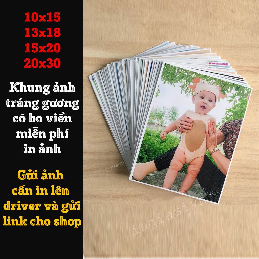 In ảnh 6x9 1k 1 tấm ép plastic, lụa và các size ảnh 9x12, 10x15, 13x18