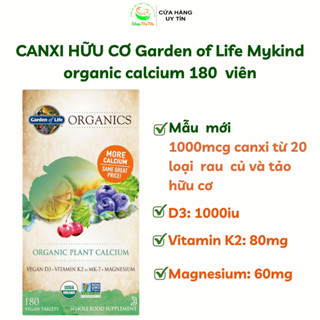  Canxi hữu cơ Mykind garden of life 180v- organic plant calcium. 