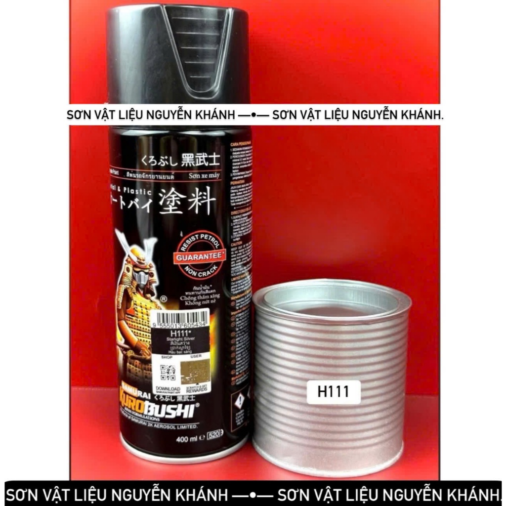 H111-Sơn xịt samurai màu bạc sáng