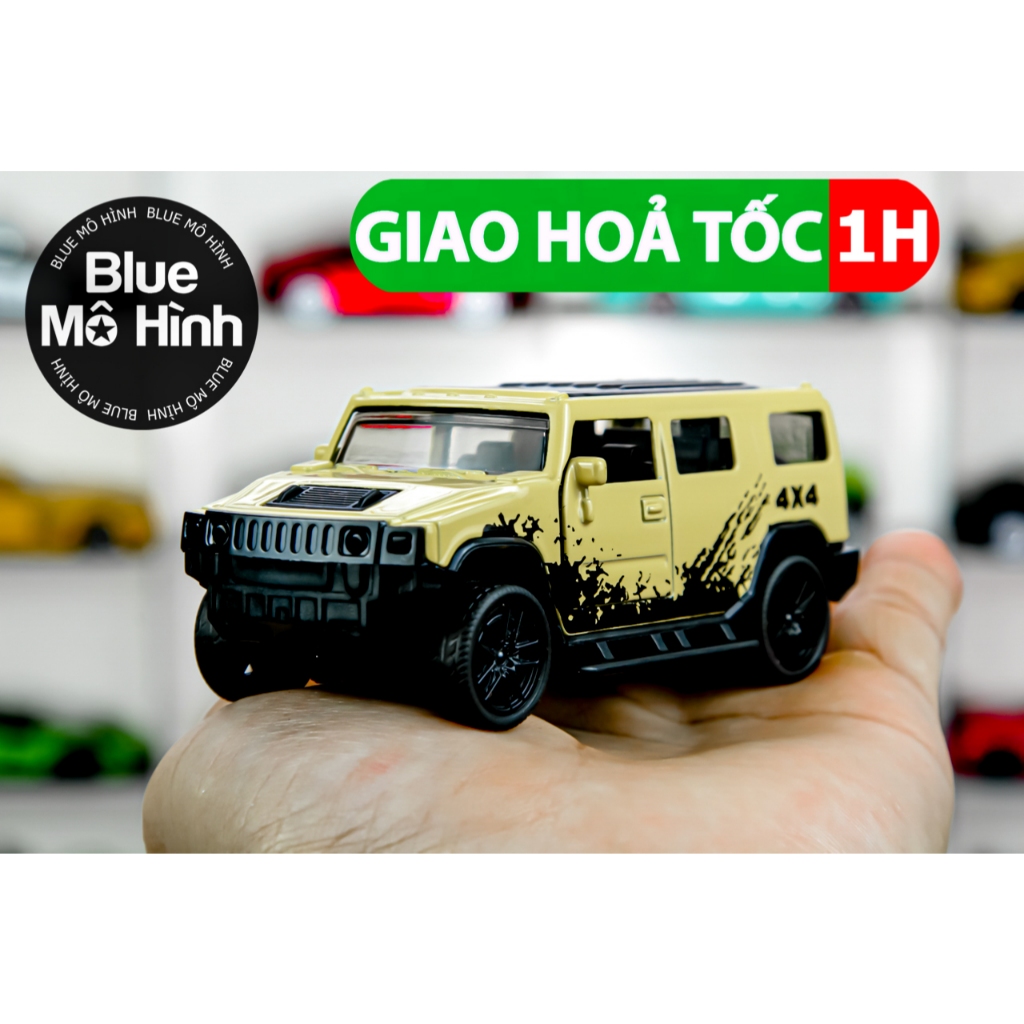 Mô hình xe Hummer H2 1:43 Vàng nhạt bằng kim loại