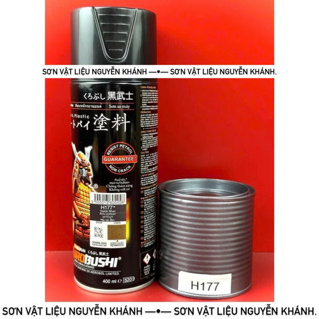 H177-Sơn samurai màu bạc vostok