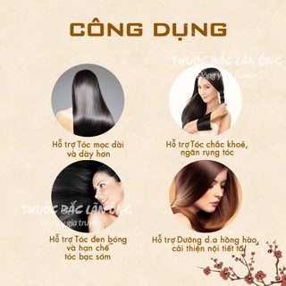 Dưỡng tóc dày và mượt ( Đậu đen, óc chó, táo đỏ, dâu tằm, vừng đen) - Lãn Ông