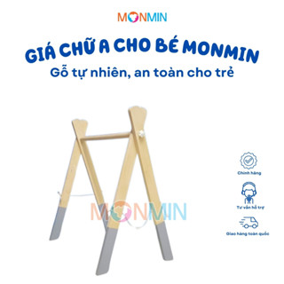 Giá chữ A cho bé bằng gỗ, kệ chữ A MONMIN chuẩn Montessori, chất lượng cao, an toàn cho trẻ sơ sinh