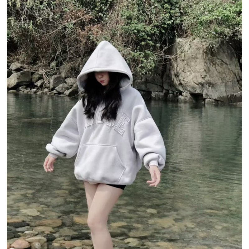 hoodie whose studio size XL ( màu xám xanh )