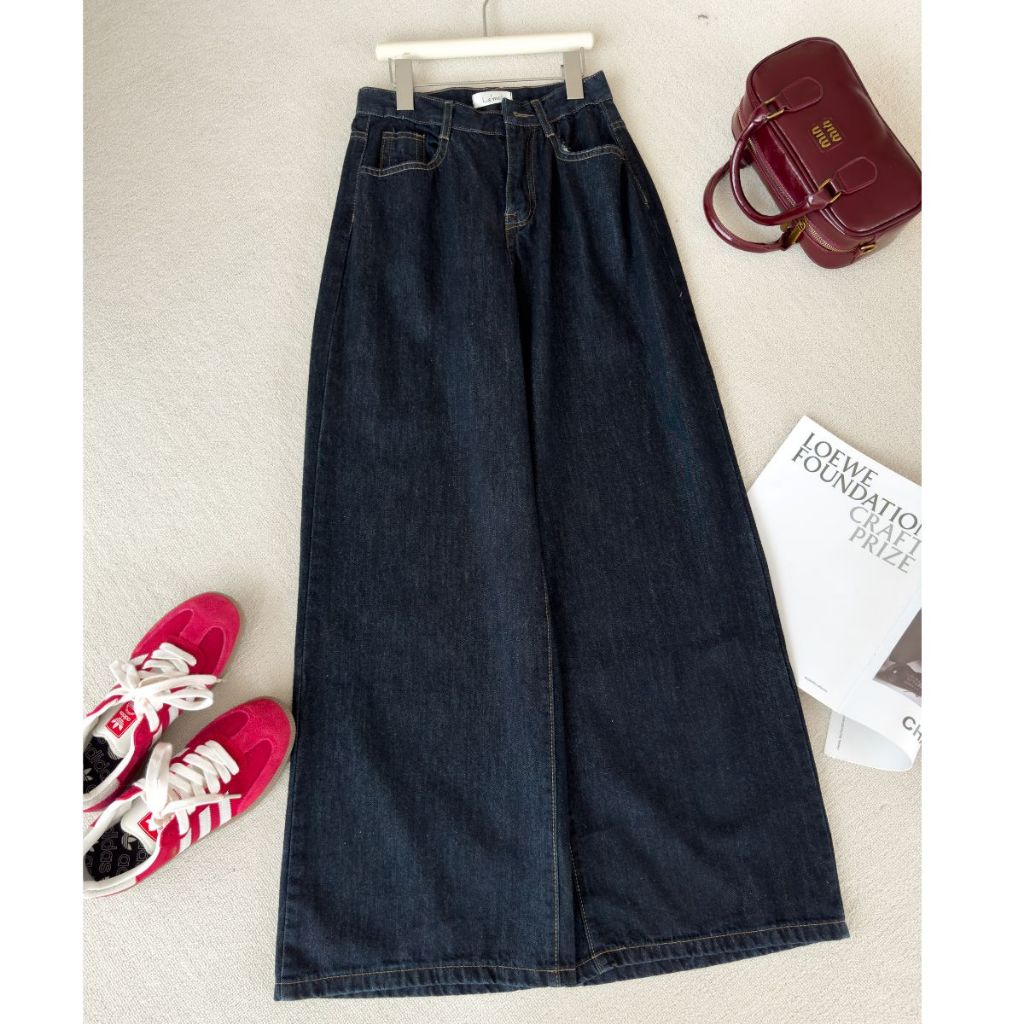 (PREMIUM )Quần jeans ống rộng eo cao vibe thu đông MINI004 | BigBuy360 - bigbuy360.vn