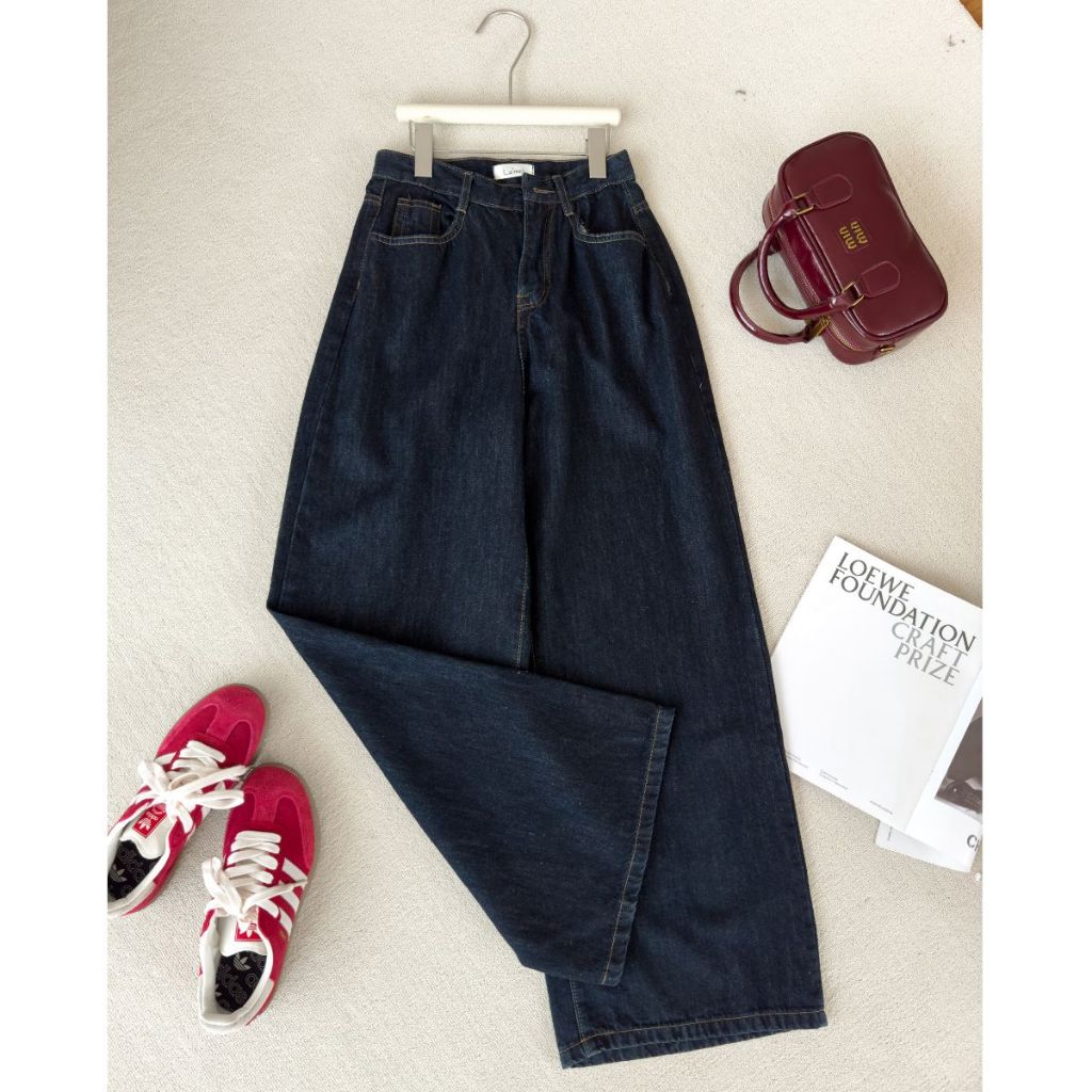 (PREMIUM )Quần jeans ống rộng eo cao vibe thu đông MINI004 | BigBuy360 - bigbuy360.vn