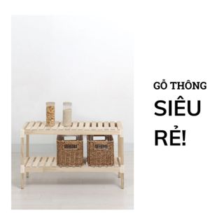 Kệ Để Giày Dép 2 Tầng Gỗ Thông Mỹ 60x25x35CM - HOÀN TIỀN 100% NẾU KHÁCH KHÔNG HÀI LÒNG