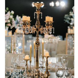 Chân Trụ Để Nến 5 Đầu CN075 Trang Trí Gia Tiên, Sự Kiện Tiệc Cưới, Decor Studio, Nhà Hàng