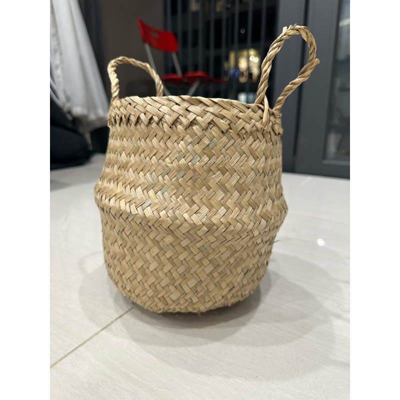 Giỏ cói, chậu cói trồng cây, giỏ đựng đồ phong cách vintage