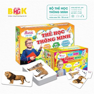 Sách Thẻ học Flashcard CHO BÉ - Bộ Thẻ Học Thông Minh / Song ngữ  (Thẻ Flashcards Tiếng Anh 16 -18 Chủ Đề)