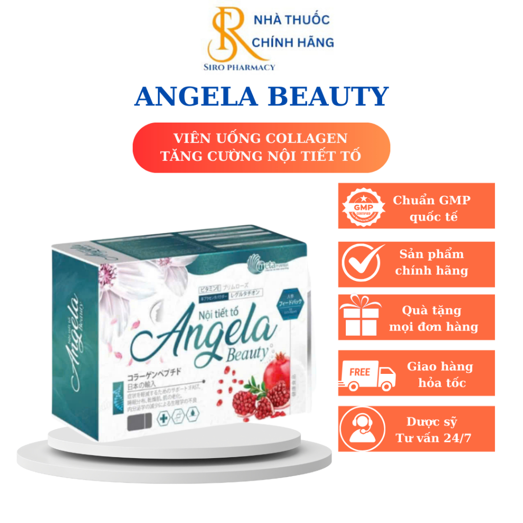 Nội tiết ANGELA BEAUTY, giúp bổ sung colagen estrogen làm da căng bóng mịn màng giảm bốc hỏa nóng tr