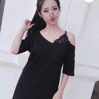 Váy dây cotton phối ren