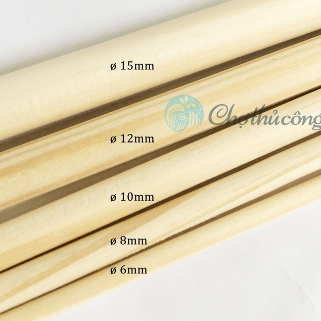 Combo 500 thanh gỗ thông Dài 12cm x phi 2cm