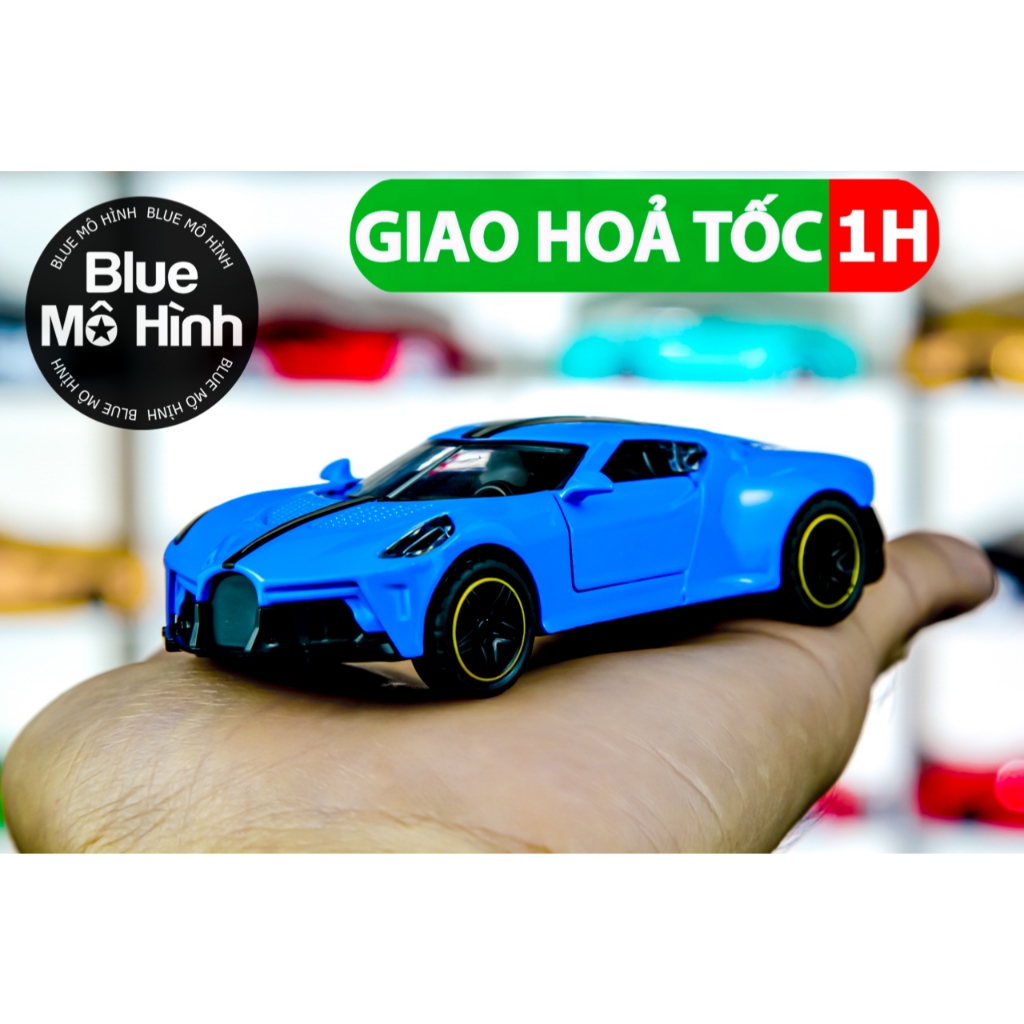 Mô hình xe Bugatti La Voiture Noire 1:43 Xanh dương bằng kim loại