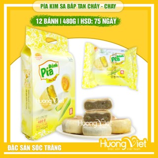  Bánh pía kim sa BẮP tan chảy 500g bánh pía kim sa chay không trứng muối  TÚI 12 BÁNH  