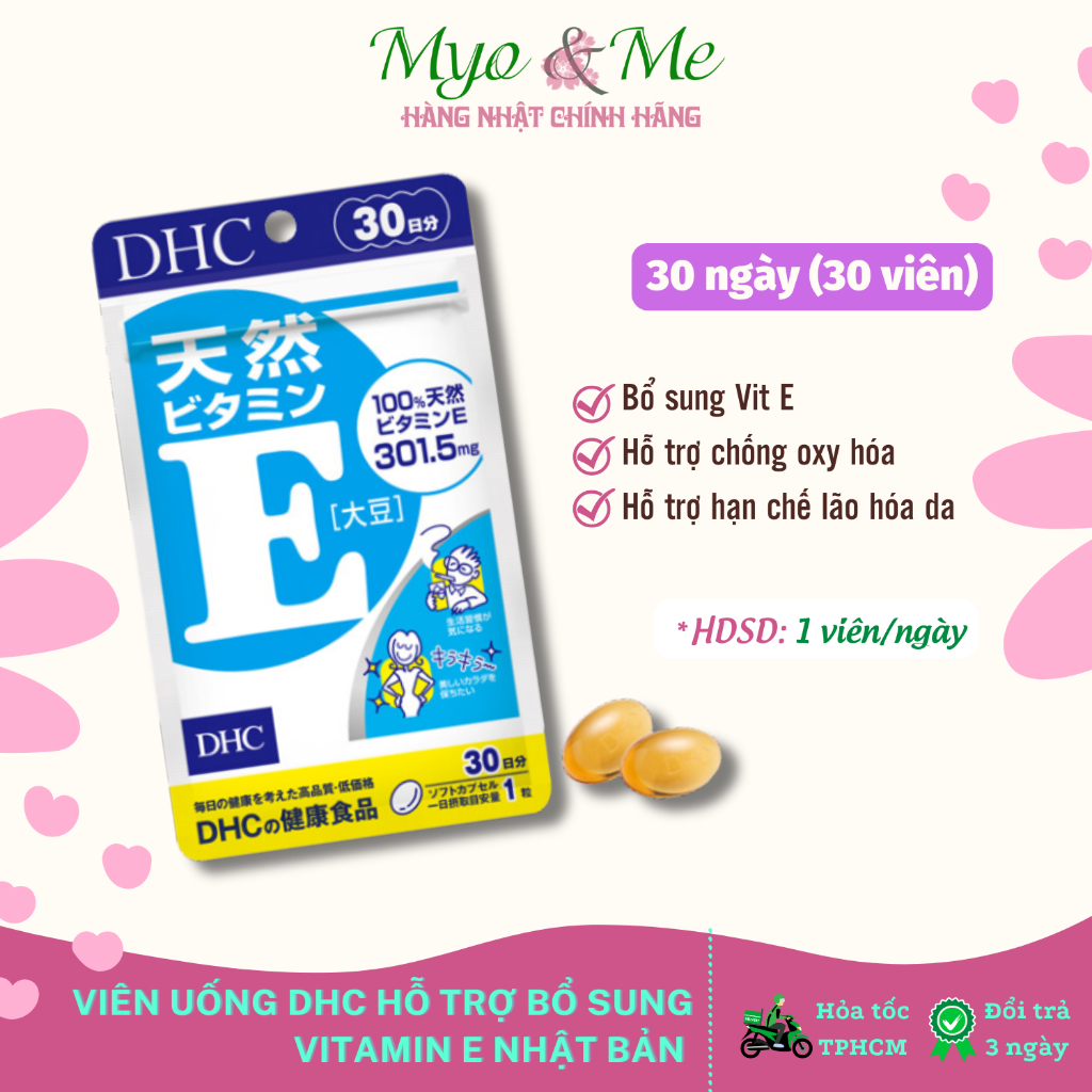[HSD 31/10/25] Viên uống vitamin E DHC Natural Vitamin E (Soybean)