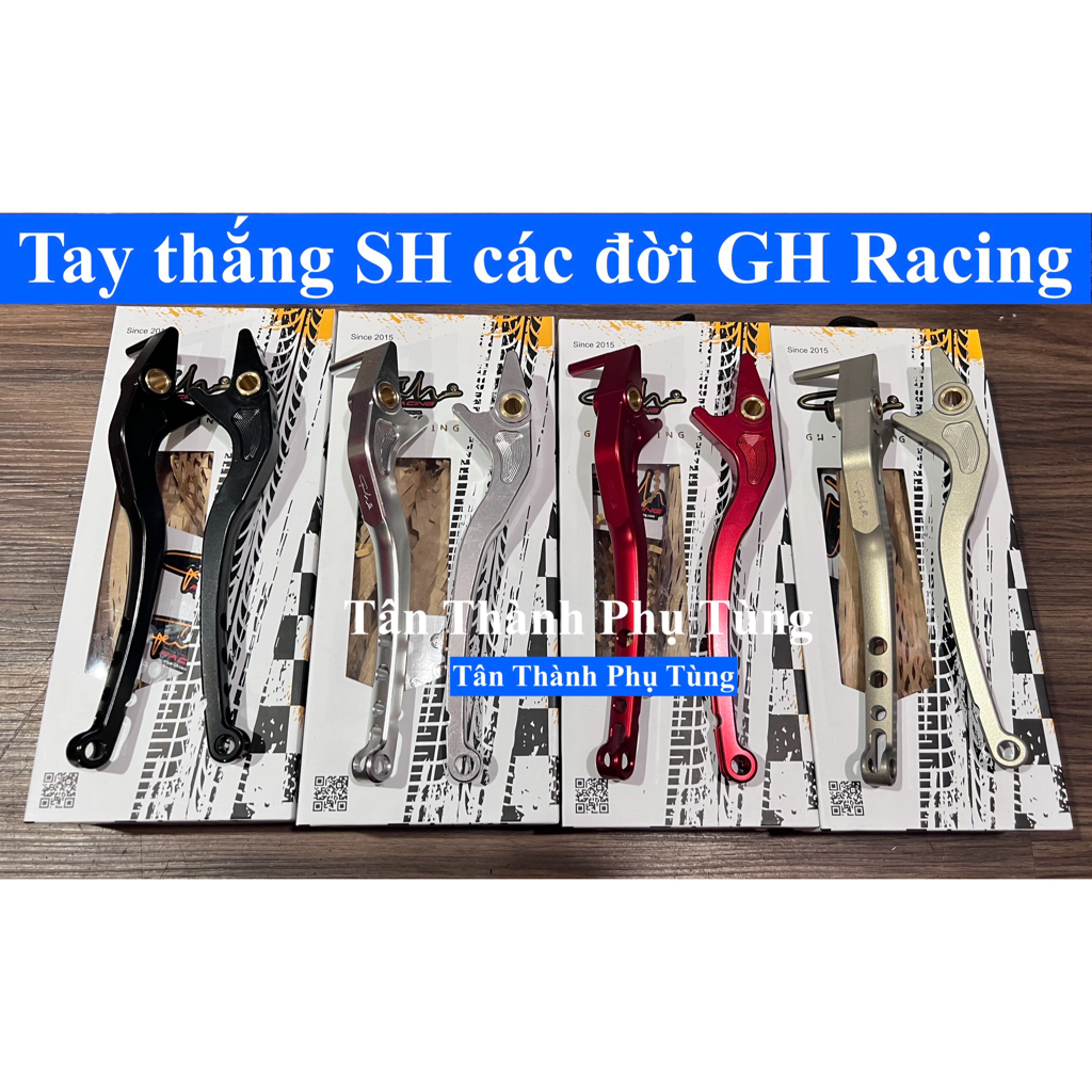 Tay thắng CNC GH Racing SH các đời: Đen, Bạc , Đỏ, Xám - 1 cặp