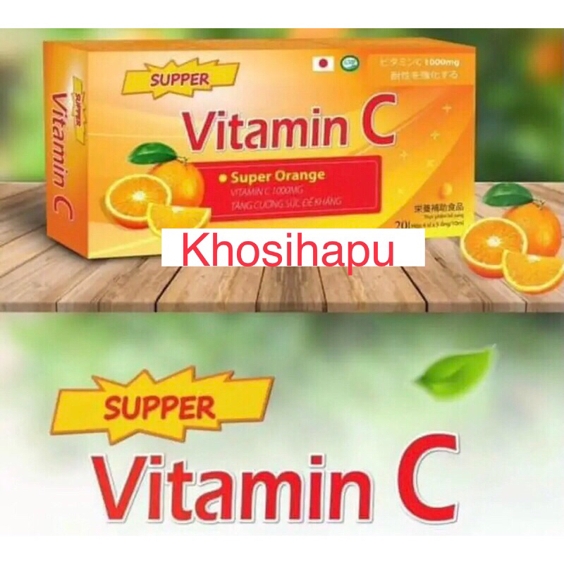 Super Vitamin C vị cam bổ sung cho cơ thể vitamin c tăng đề kháng và miễn dịch hiệu quả chính hãng 20 ống