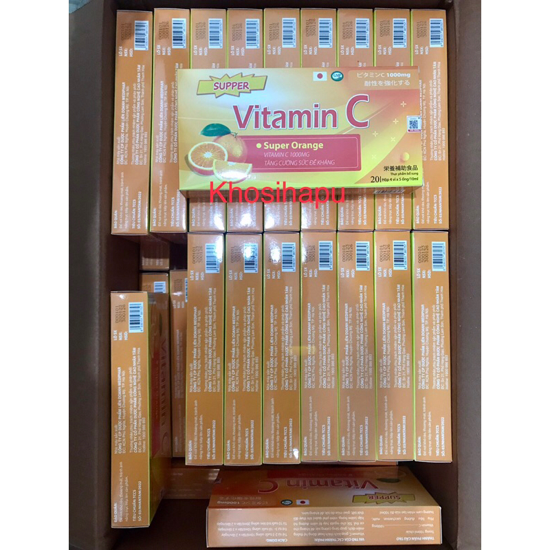 Super Vitamin C vị cam bổ sung cho cơ thể vitamin c tăng đề kháng và miễn dịch hiệu quả chính hãng 20 ống