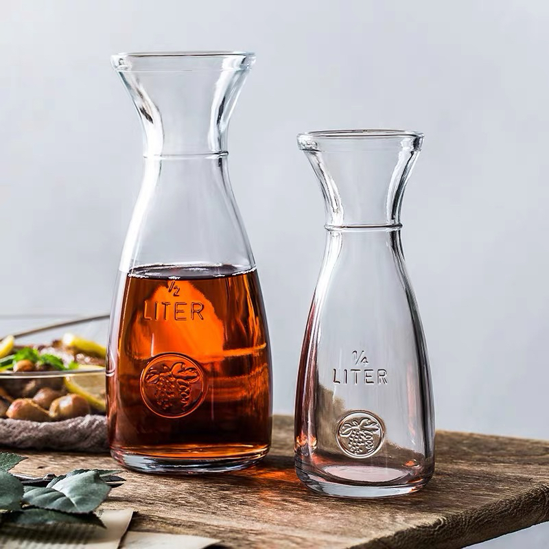 Bình Thuỷ Tinh Eo Hoa Văn 350ml - 500ml