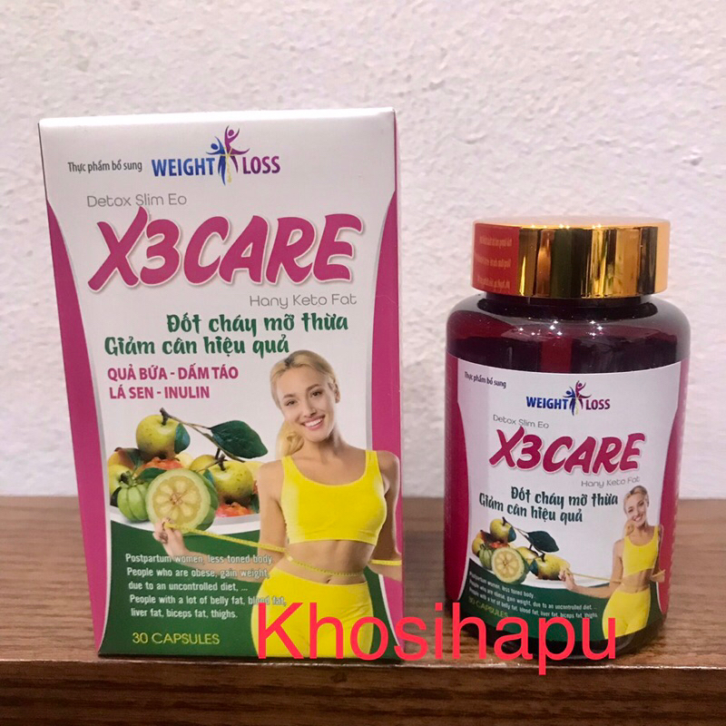 Viên uống giảm cân giảm béo Detox Keto X3 Care đốt cháy mỡ thừa giảm mỡ máu đào thải chất béo thành phần thảo dược