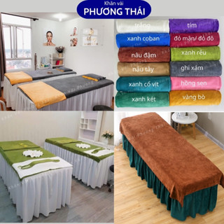 Khăn trải giường spa, đắp người LOẠI 1 kt 90*1m9 siêu mềm, dày - nhận thêu logo