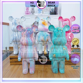 Mô Hình Tượng Gấu Bearbrick Decor Trang Trí Nhà Cửa Showroom -  Màu Loang Nghệ Thuật - Size 80 cm