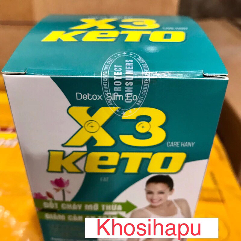 Viên uống thảo mộc Detox X3 Keto giảm cân an toàn đốt cháy mỡ thừa lấy lại dáng vóc sau sinh eo thon gọn chính hãng 30v