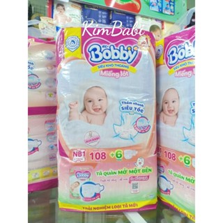 Miếng lót sơ sinh Bobby NB1 108 +6 miếng cho bé dưới 5kg Có thể dùng thay BVS