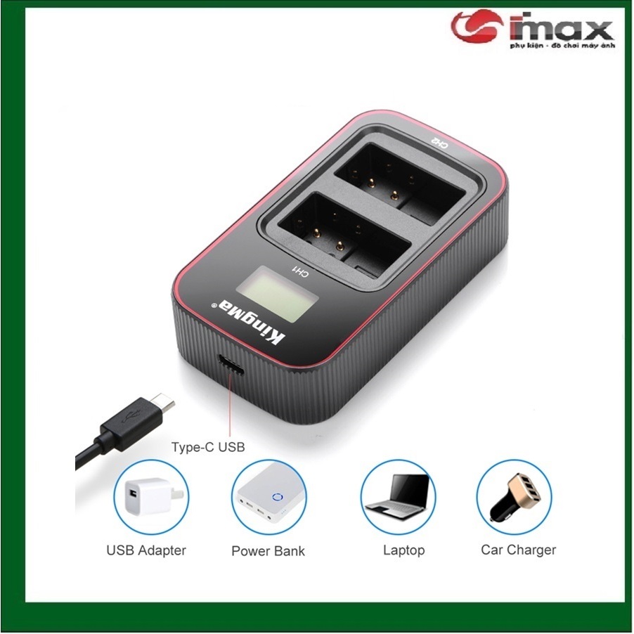 SẠC ĐÔI KINGMA VER 3 THAY THẾ CHO PIN MÁY ẢNH DMW-BLC12