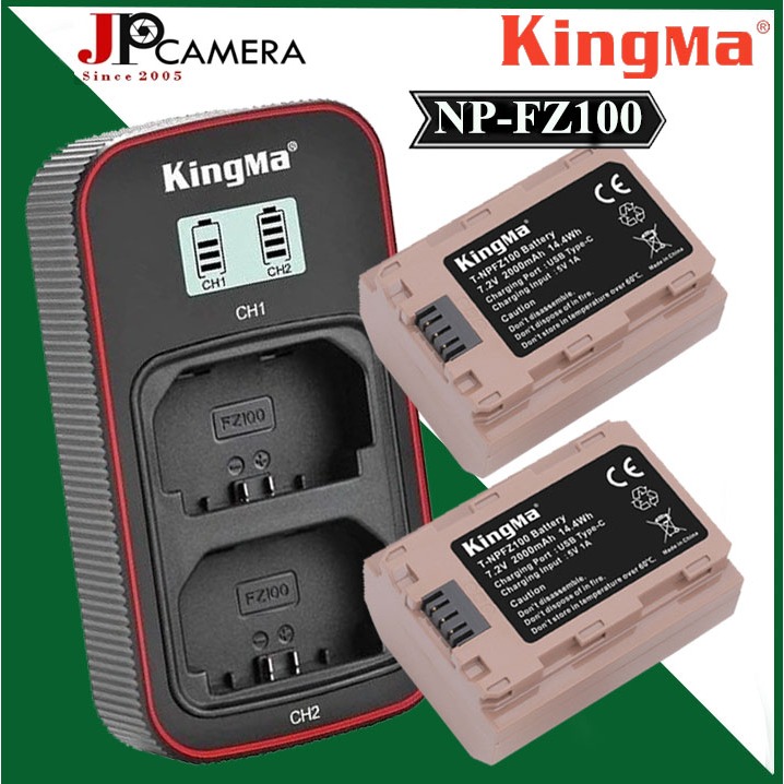  Pin sạc đôi Kingma Ver 3  Ver 4  Ver 5 cho Sony NP-FZ100  Cổng Type C - Sạc nhanh   