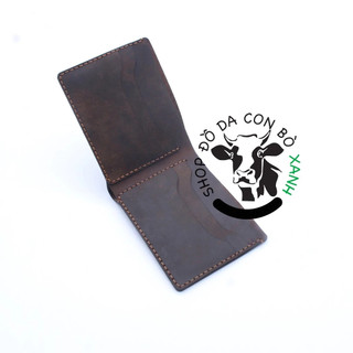 Ví da bò sáp ngựa điên da thật handmade Ms001