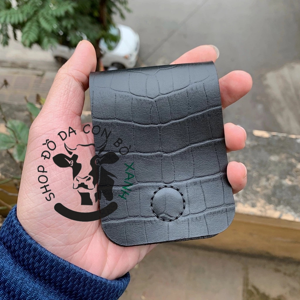 Ví Sen vân cá sấu handmade da thật
